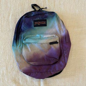Jansport Tie Died Multi Color Purple Pink Blue School Backpack